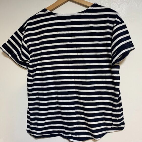 Disney Mickey & Minnie Women's Navy Blue White Striped T-Shirt Size Large - Picture 5 of 5